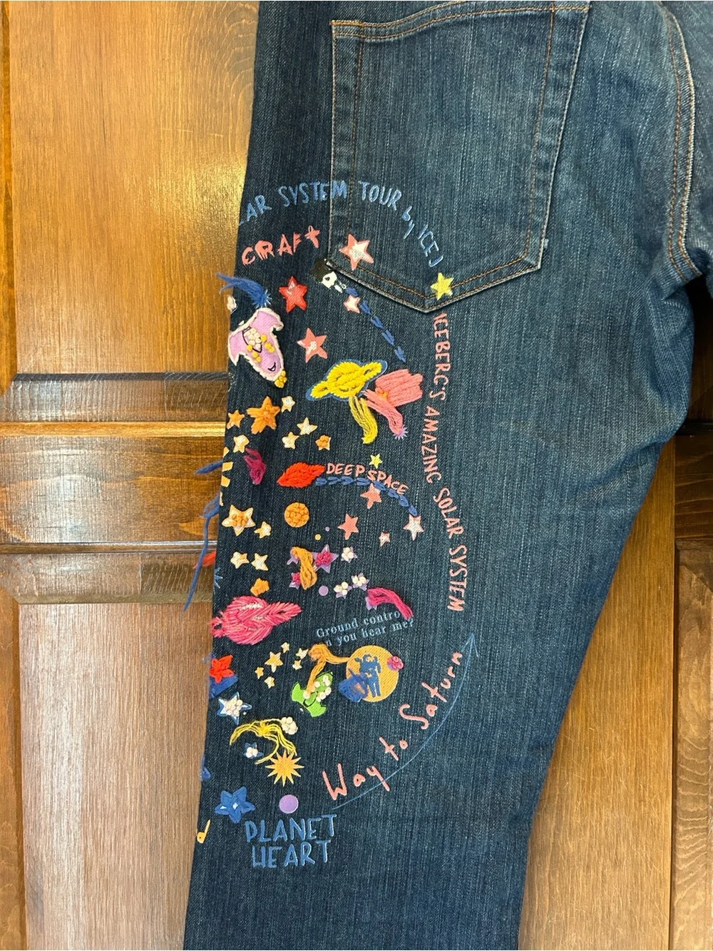 Vintage Iceberg ICE Space Embroidered Jeans Mens 36x34 (Tag 32) Y2K Italy Blue